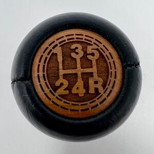 Stick Shift Knob for 1988 Nissan 300 ZX - Wood Inlay | Black Vinyl